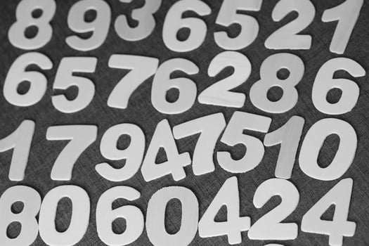 Number background concept from zero to nine. photo