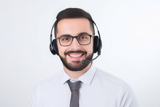 Call center male person. Generate Ai photo