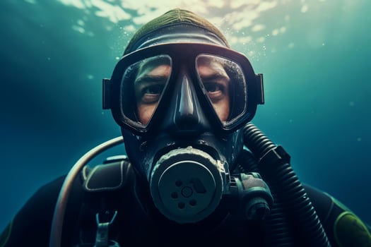 Scuba diver mask equipment. Generate ai photo