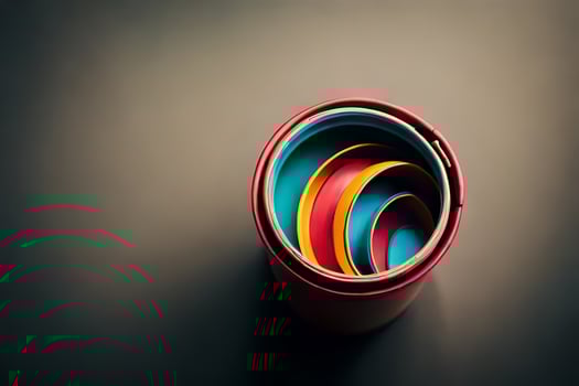 a colorful cup with a black background. AI-Generated photo