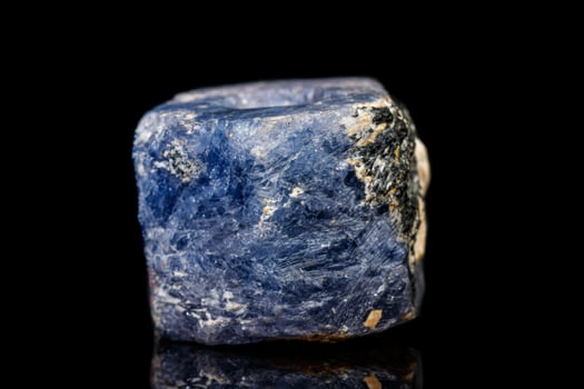 macro mineral stone sapphire on a black background photo