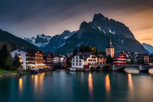 the beautiful town of hallstatt, switzerland. AI-Generated photo