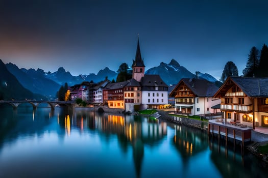 the beautiful town of altenburg in the swiss alps. AI-Generated photo
