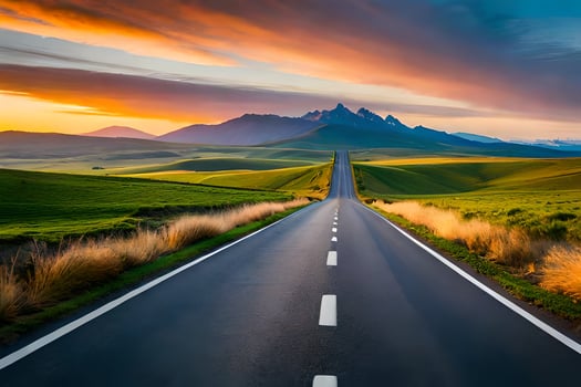 the road to the future. AI-Generated photo