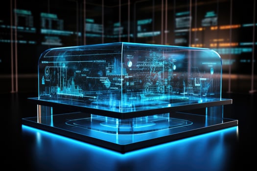 Business finance data analysis chart. Financial management technology. Virtual screen. Generated by artificial intelligence photo