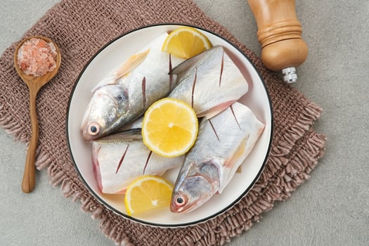 Ikan Laosan or Fourfinger threadfin fish, food preparation photo