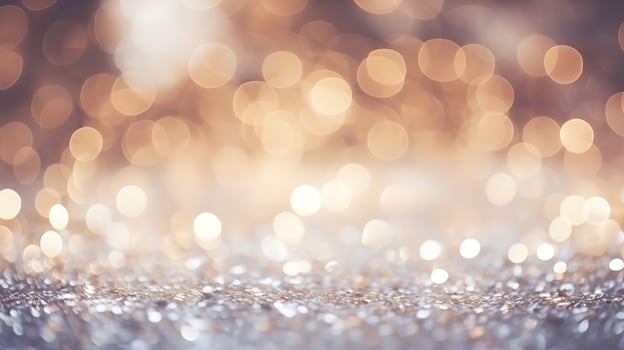Sparkling beautiful background with a golden color for Christmas backdrop, Generative AI. photo