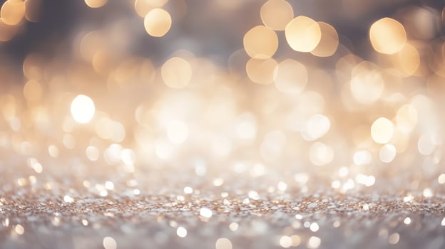 Sparkling beautiful background with a golden color for Christmas backdrop, Generative AI. photo