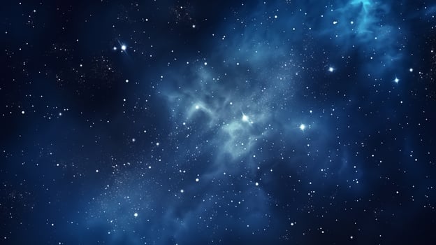 The planet's and galaxy's stars in empty space provided the image's, Generative AI. photo