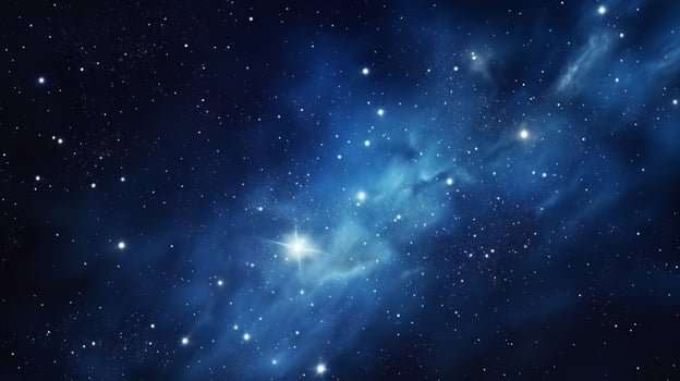 The planet's and galaxy's stars in empty space provided the image's, Generative AI. photo