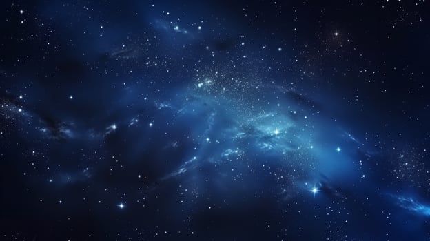 The planet's and galaxy's stars in empty space provided the image's, Generative AI. photo