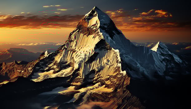 a mountain peak is shown in this image ai generated photo