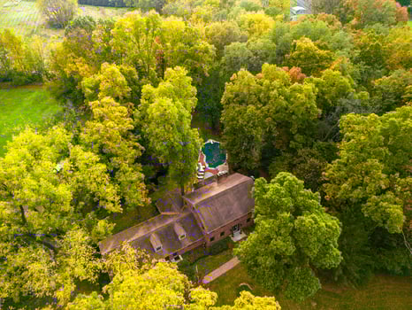 Aerial drone photo of home.