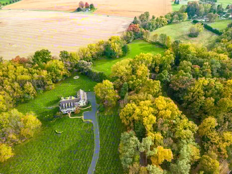 Aerial drone photo of home.