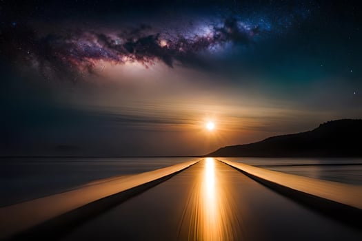 the milky way over the ocean. AI-Generated photo