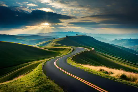 the road to the future. AI-Generated photo