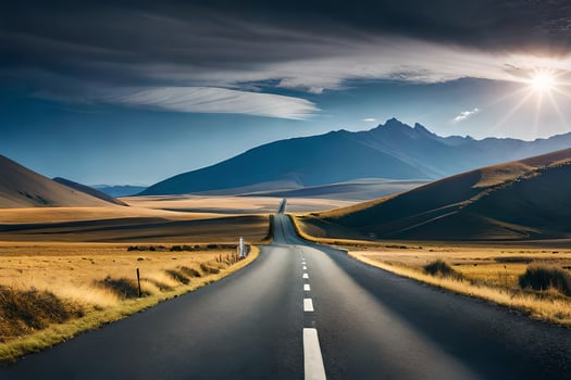 the road to the future. AI-Generated photo