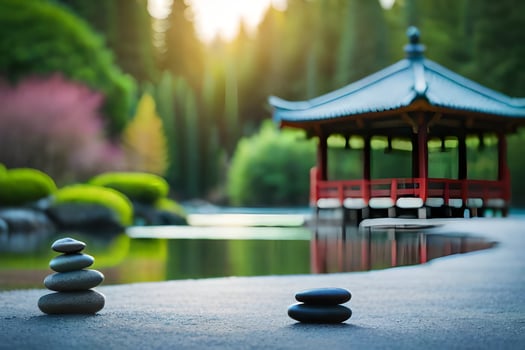 the japanese garden. AI-Generated photo