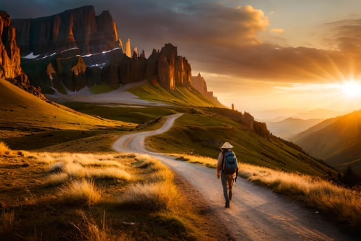 the road to the dolomites. AI-Generated photo
