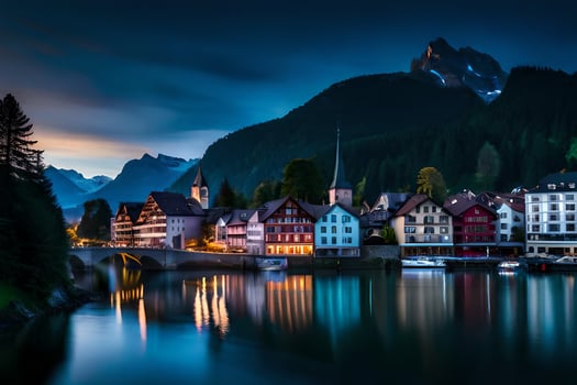 the town of hallstatt, switzerland. AI-Generated photo