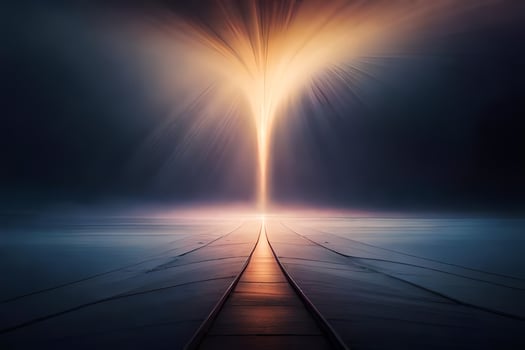 a long, dark tunnel with light coming from the end. AI-Generated photo
