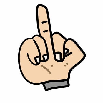 cartoon hand giving sign on a white background photo