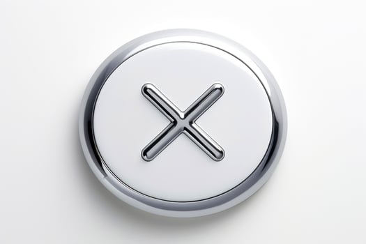 Abstract high tech multicolor button on white background, Generative AI photo