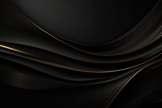 Abstract black background with golden lines. 3d rendering, 3d illustration, luxurious black line background, AI Generated photo