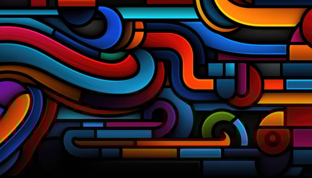 A Symphony of Random Abstract Shapes AI generated photo