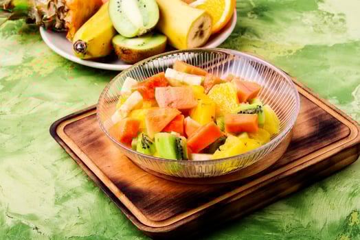 Bowl of fresh fruit salad photo