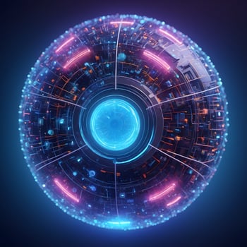 AI generated Iot Technology Futuristic Sphere Background Ai Generative photo