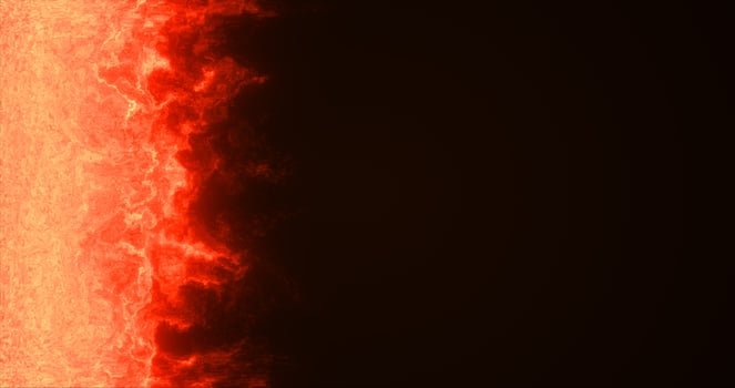 Abstract yellow orange flame fire energy magical from smoke fog glowing bright electric small particles flying dots on a black background photo