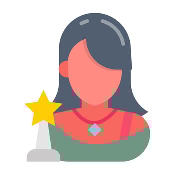 Actress icon in vector. Illustration photo