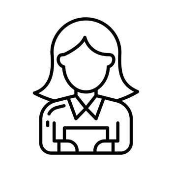 Secretary icon in vector. Illustration photo