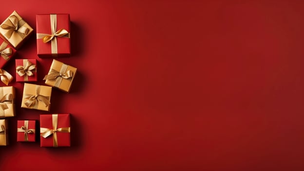 Merry Xmas presents ai generated banner background copy space photo