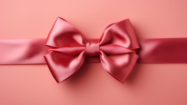 Pink Christmas gift bow ai generated background image photo