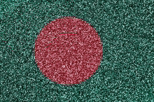 Bangladesh flag depicted on many small shiny sequins. Colorful festival background for party photo