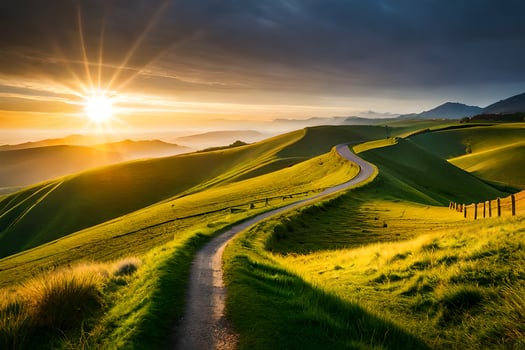 the road to the sun. AI-Generated photo