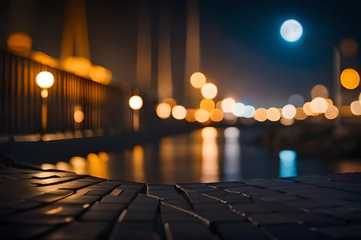 night time blurry bokeh wallpaper. AI-Generated photo