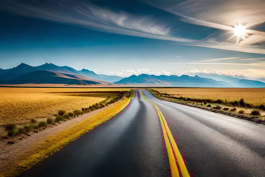 the road to the sun. AI-Generated photo