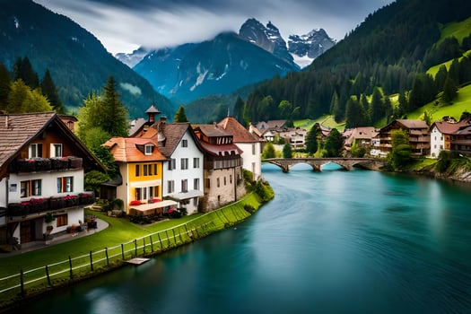 the beautiful village of altenburg in the alps. AI-Generated photo