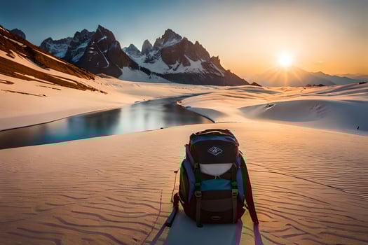 the sun rises over the mountains. AI-Generated photo