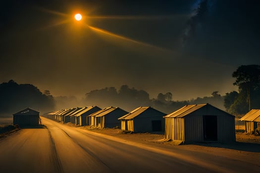 photo wallpaper the sky, the moon, the road, the road, the road, the road. AI-Generated