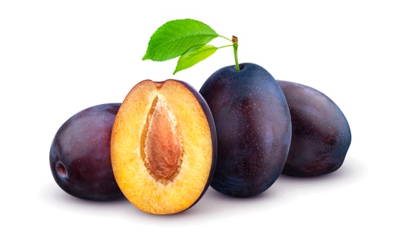 Plums isolated on white background photo