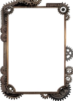Steampunk Border Frame Illustration Ai Generative photo