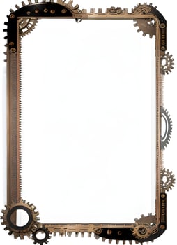 Steampunk Border Frame Illustration Ai Generative photo