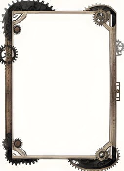 Steampunk Border Frame Illustration Ai Generative photo