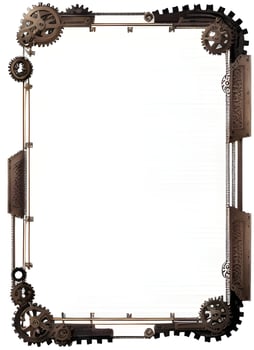 Steampunk Border Frame Illustration Ai Generative photo