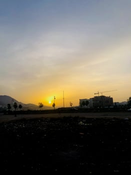 Stunning sight of sunrise in the morning photo