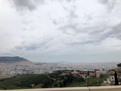 a view of the city from a balcony photo